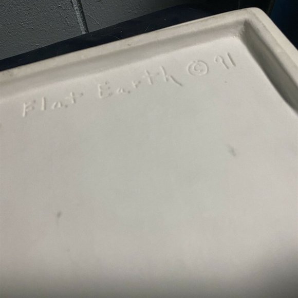 Vintage Flat Earth Pottery Heart Sponge Cake Baking Pan 1991 Square Love - Picture 8 of 8